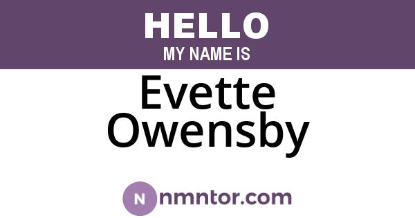 Evette Owensby