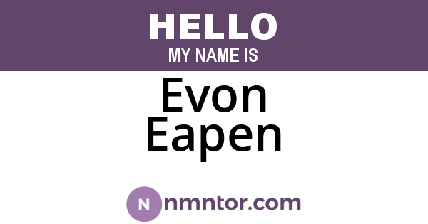 Evon Eapen