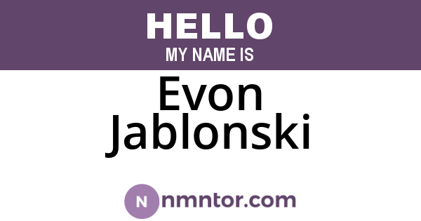 Evon Jablonski