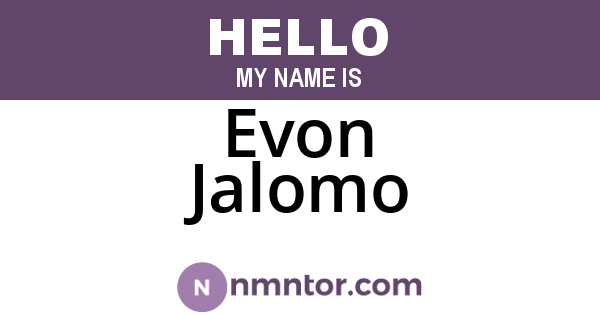 Evon Jalomo