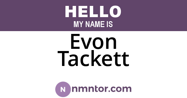Evon Tackett
