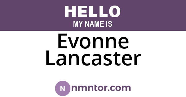Evonne Lancaster