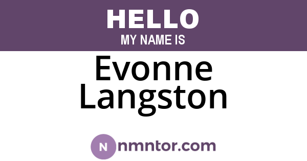 Evonne Langston