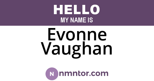 Evonne Vaughan
