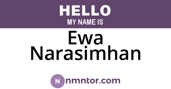 Ewa Narasimhan