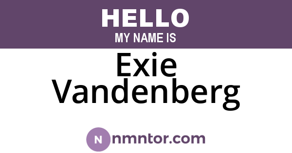 Exie Vandenberg