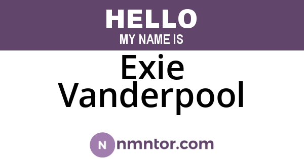 Exie Vanderpool
