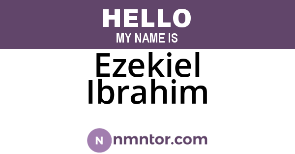Ezekiel Ibrahim