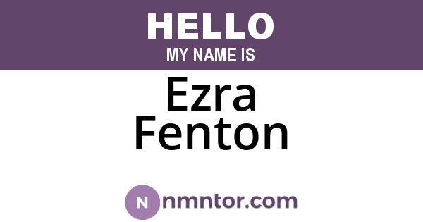 Ezra Fenton