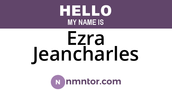 Ezra Jeancharles