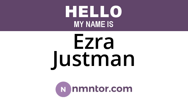 Ezra Justman