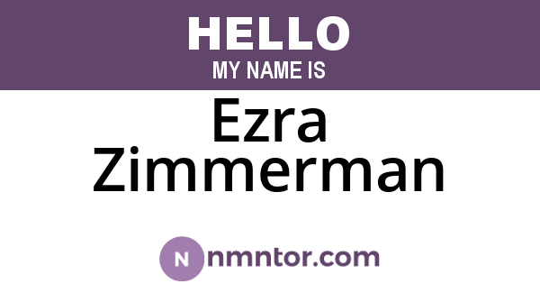 Ezra Zimmerman