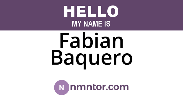 Fabian Baquero