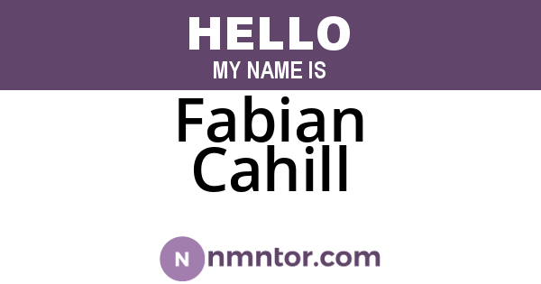 Fabian Cahill