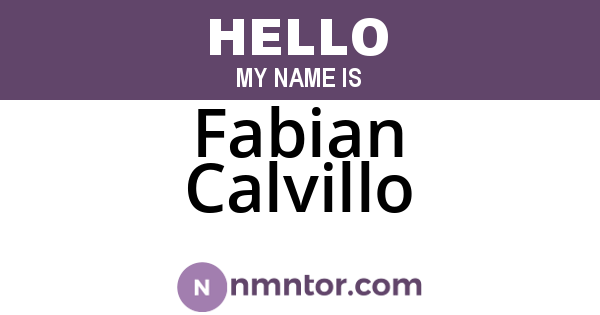Fabian Calvillo