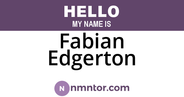 Fabian Edgerton
