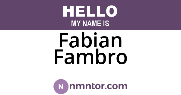 Fabian Fambro