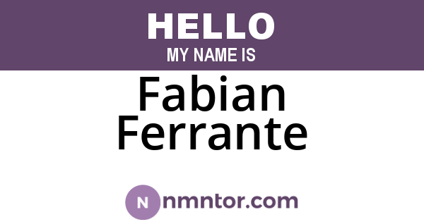 Fabian Ferrante
