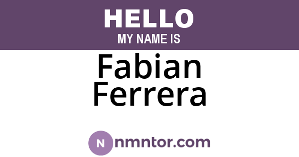 Fabian Ferrera
