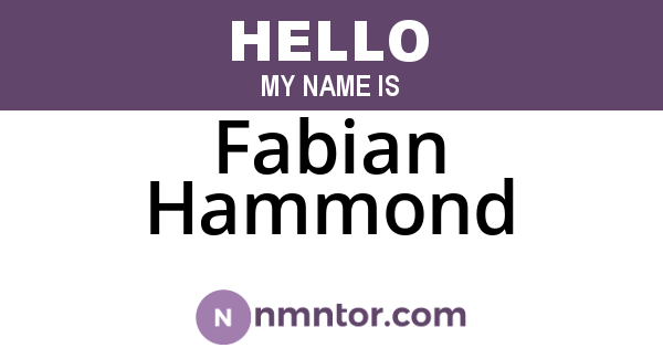 Fabian Hammond