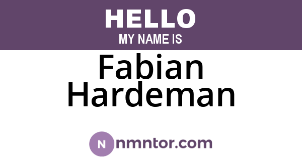 Fabian Hardeman