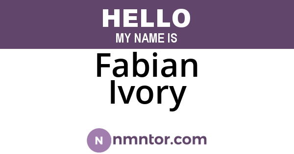 Fabian Ivory
