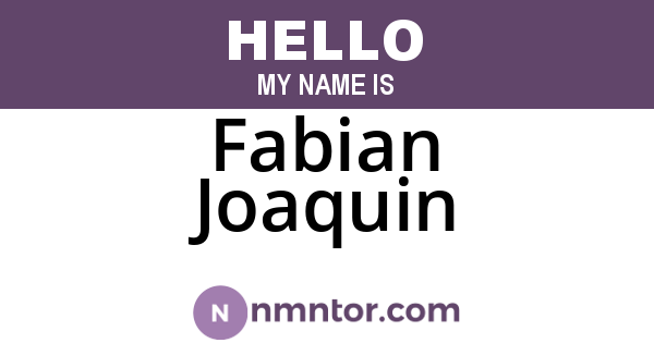 Fabian Joaquin