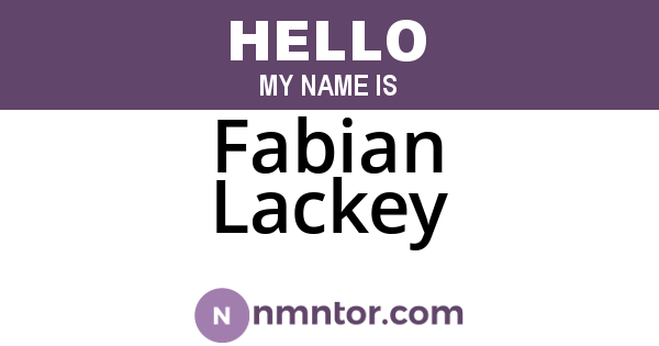 Fabian Lackey