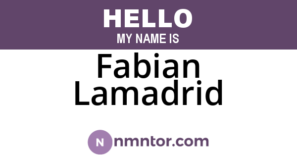 Fabian Lamadrid