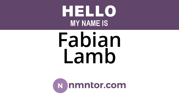 Fabian Lamb