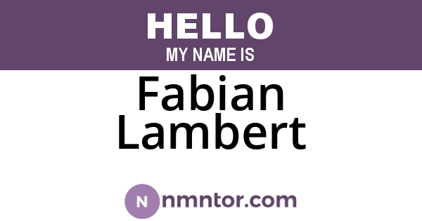 Fabian Lambert