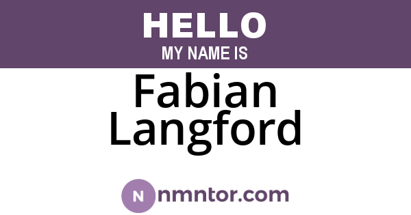 Fabian Langford