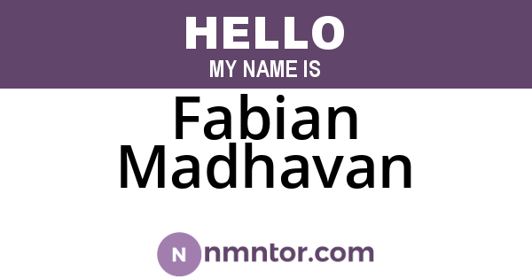 Fabian Madhavan