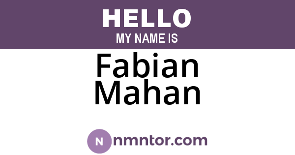 Fabian Mahan