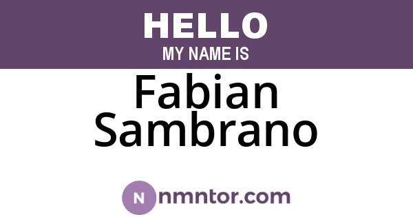 Fabian Sambrano