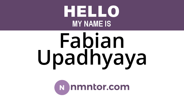 Fabian Upadhyaya