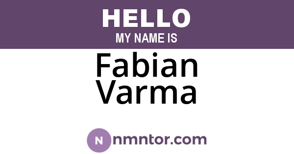 Fabian Varma