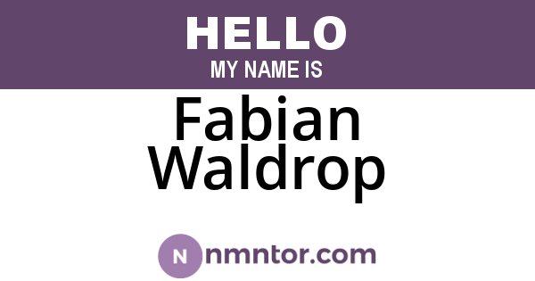 Fabian Waldrop