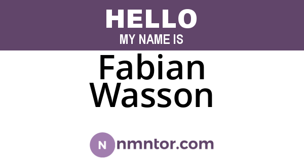 Fabian Wasson