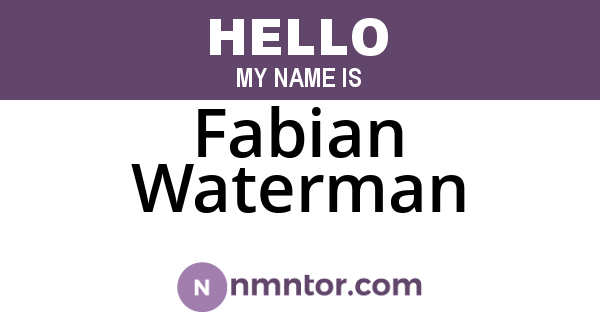 Fabian Waterman