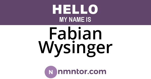 Fabian Wysinger
