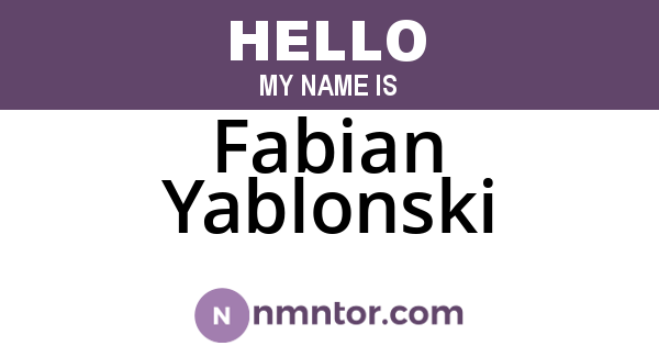 Fabian Yablonski