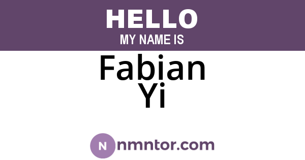 Fabian Yi