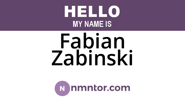 Fabian Zabinski
