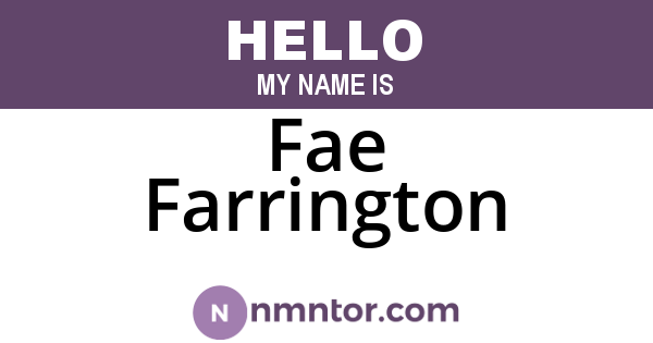 Fae Farrington
