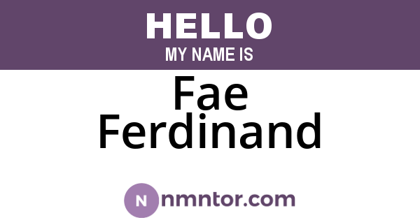 Fae Ferdinand