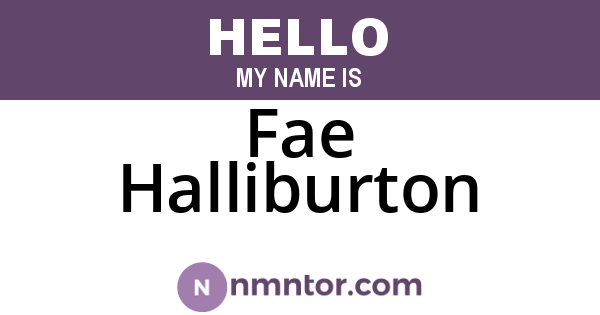 Fae Halliburton
