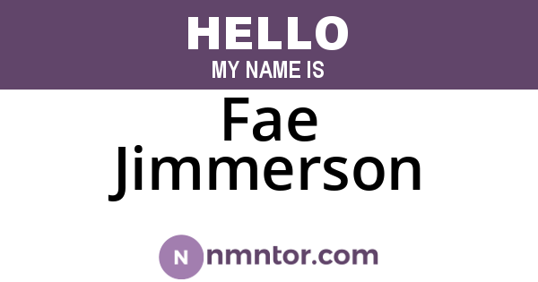 Fae Jimmerson