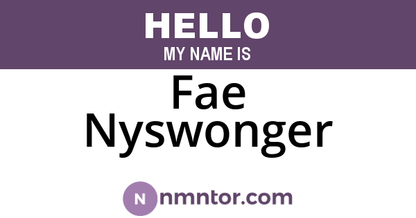 Fae Nyswonger