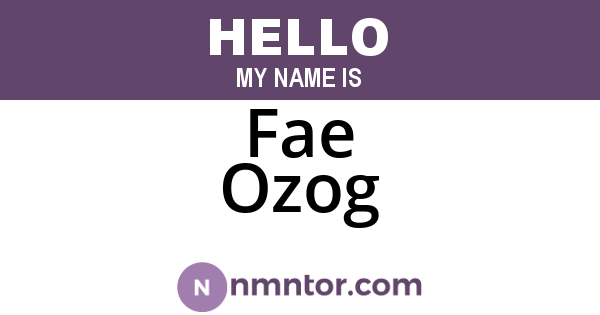 Fae Ozog